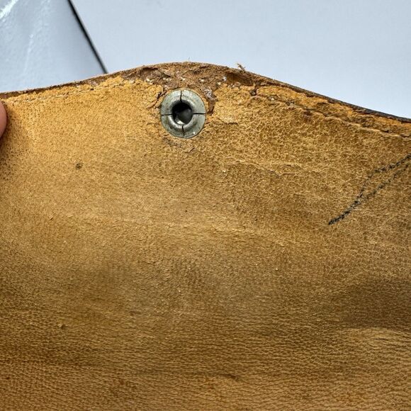 Vintage Pink Leather Eyeglass Case Black Gold Western Pattern Small Child size - Picture 9 of 12